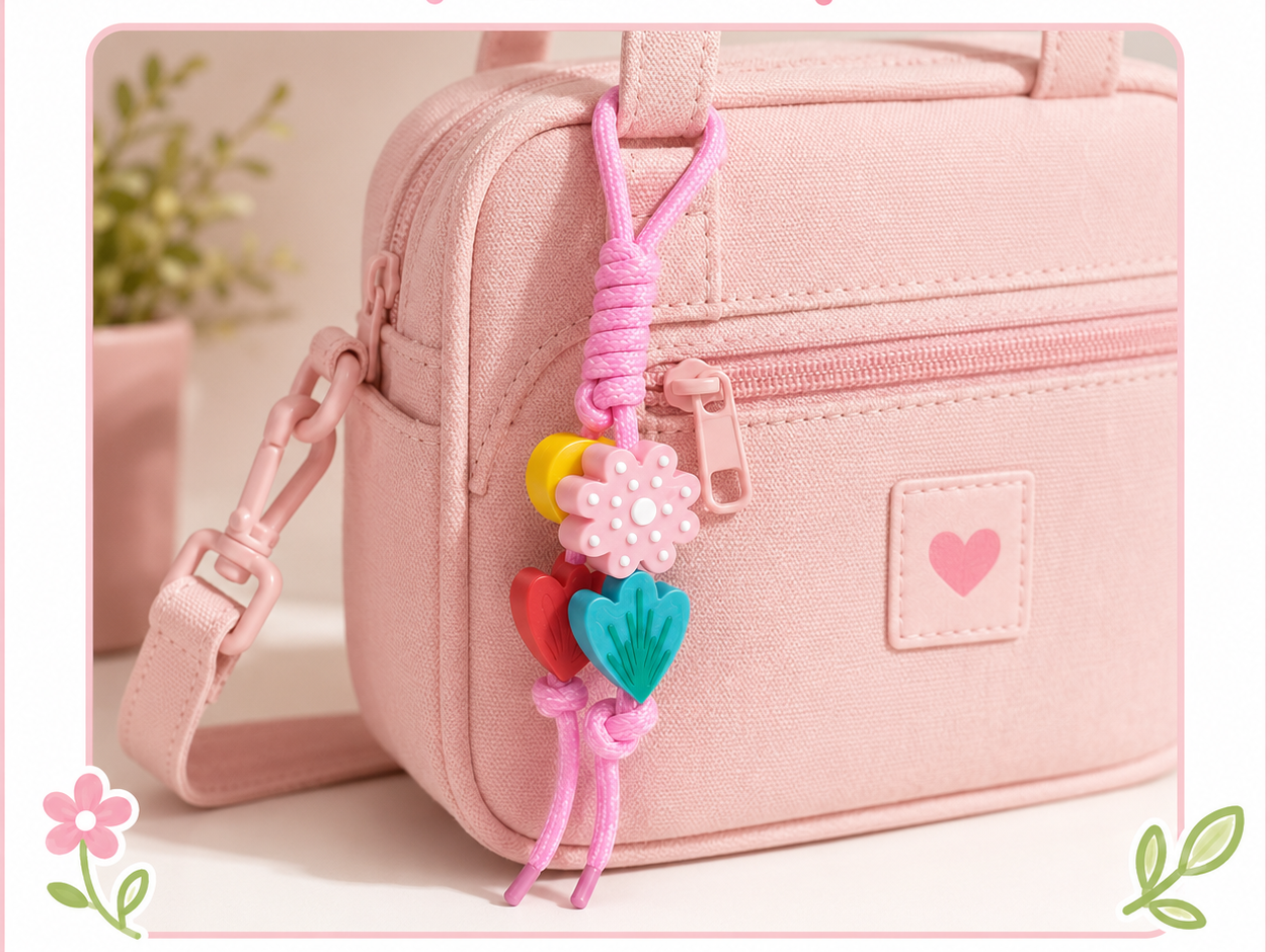 Abstract Leaves & Flower 3D Charm - 1