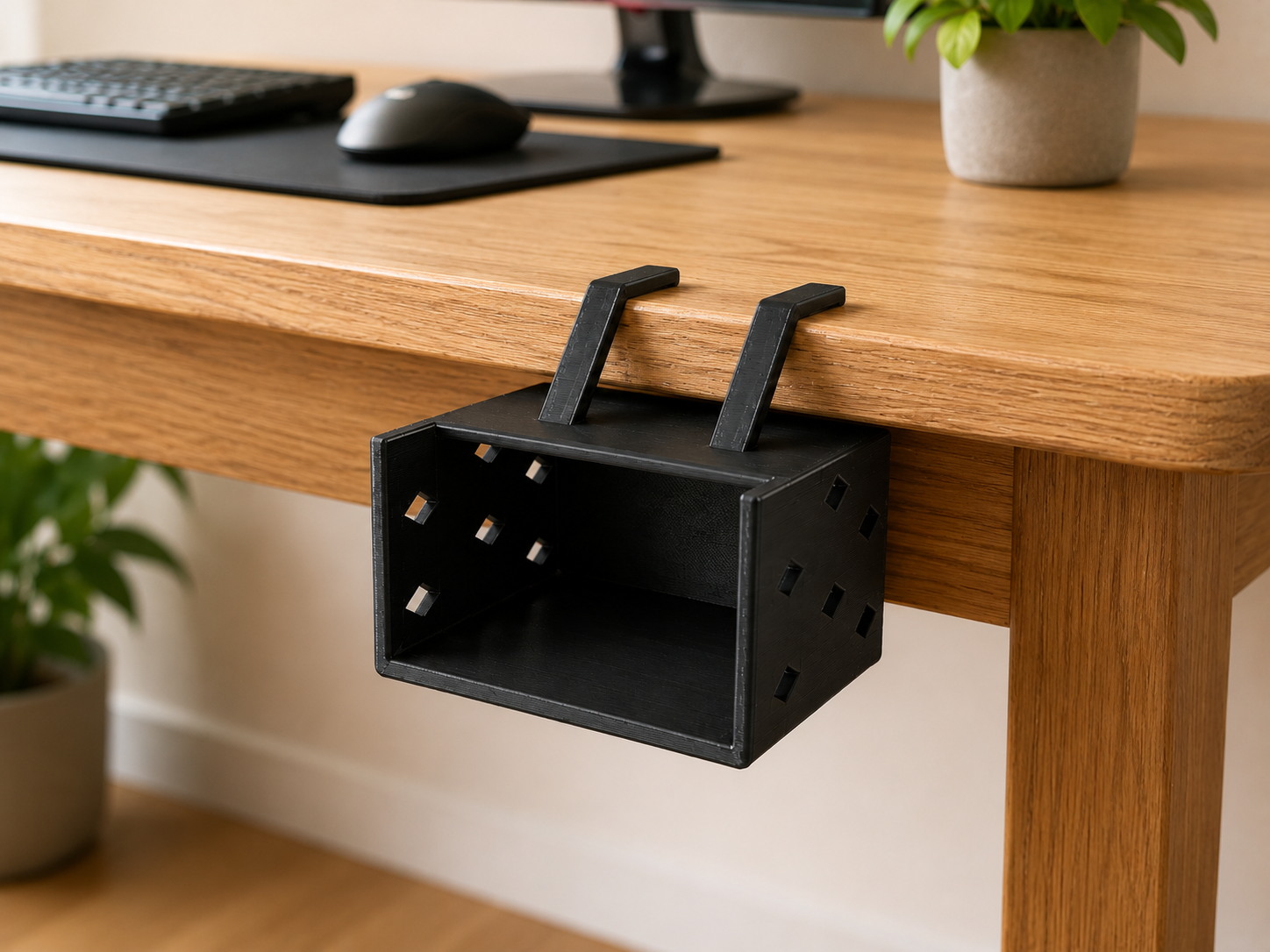 Under-Desk Organizer – No Screws, No Supports