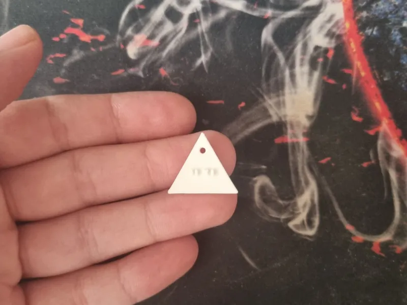 Super tiny custom triangle keychain
