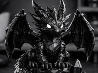 Dragón de Cristal sobre Trono