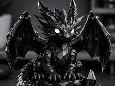 Crystal Dragon on Throne