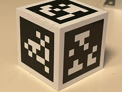 5cm Cube with six AprilTags embedded on each side