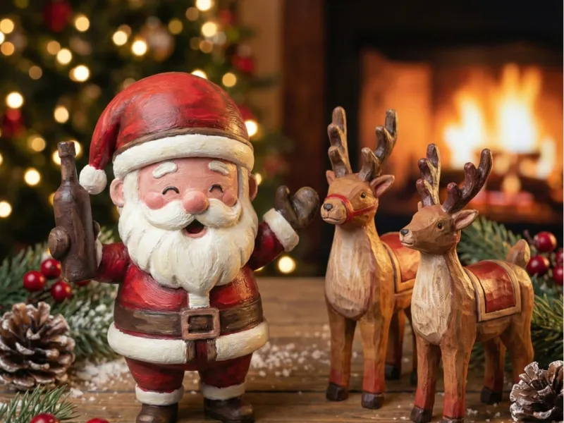 Santa Claus wine lover