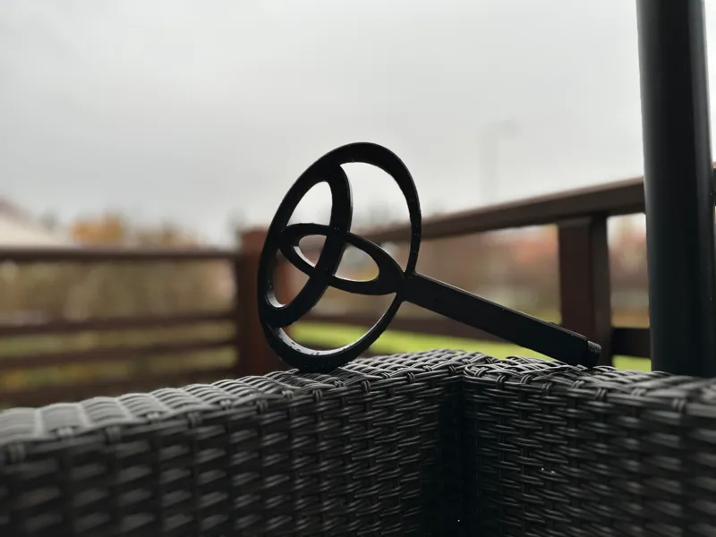 Cool, modern shower head with Toyota logo