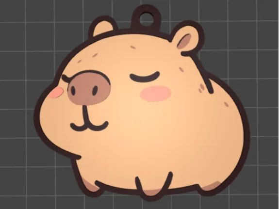 Relaxed Capybara Keychain - Standing Edition