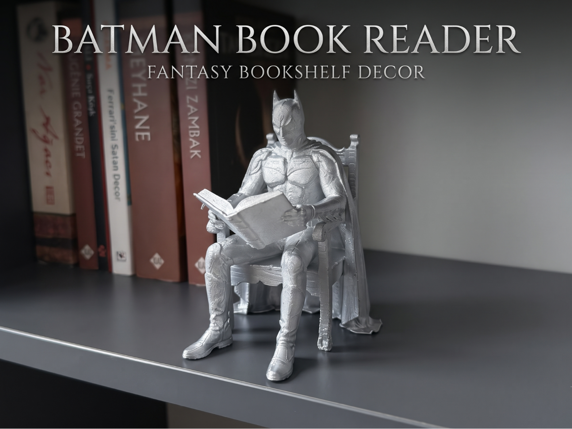 Batman Book Reader – Fantasy Bookshelf Decor