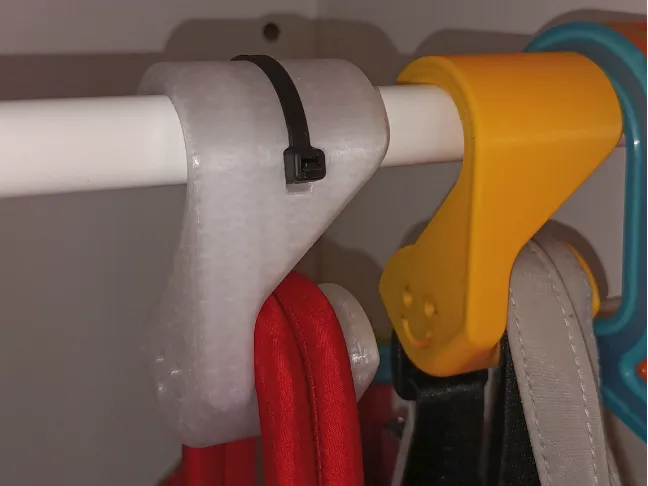Bag Hanger V2 for Clothes Rail with cable tie hole