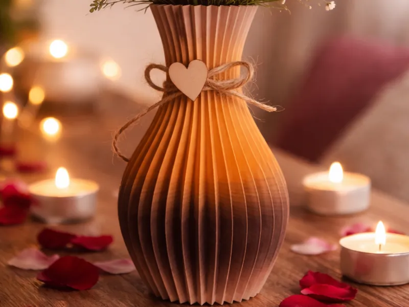 Vase mit Rillenstruktur