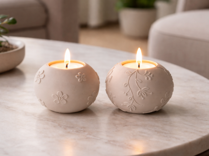 Flower Ceramic Tea Light Holder