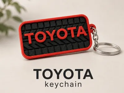 Toyota Keychain - 3D Printed Tire Tread Car Gadget