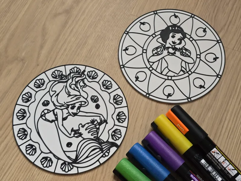 Princess Mandala Snow White Ariel Coloring Craft