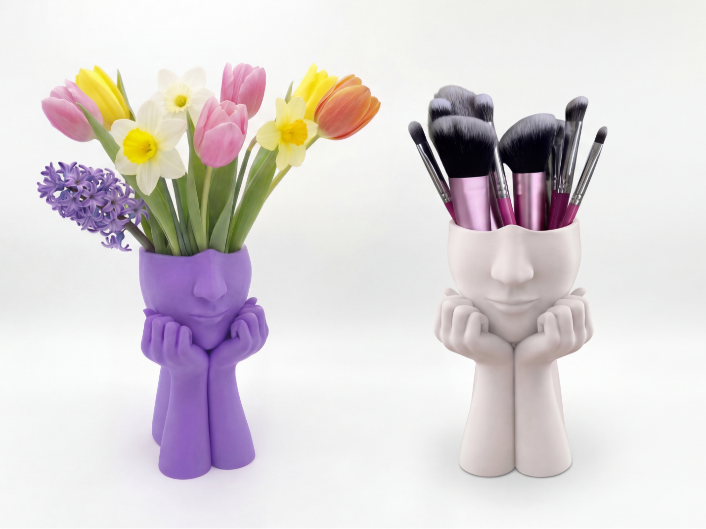 Face Sculpture Vase – Makeup Brush Holder