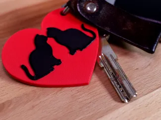 Verliebte Katzen Valentinstag Schlüsselanhänger