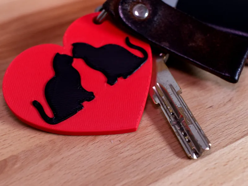 Verliebte Katzen Valentinstag Schlüsselanhänger