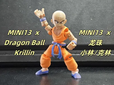 Mini 13 x Dragon Ball Krillin Articulated Figurine - Free 3D Print