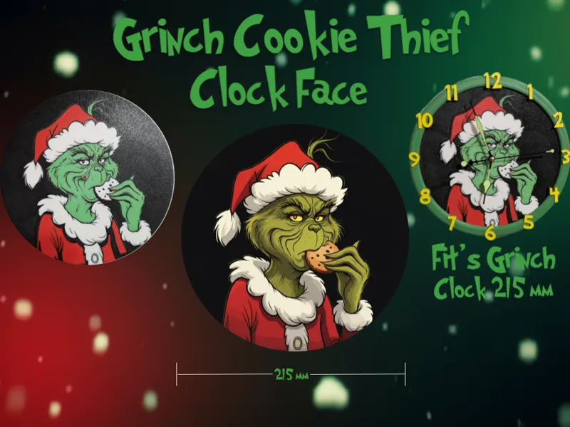 Grinch Cookie Thief Watch Face 215mm