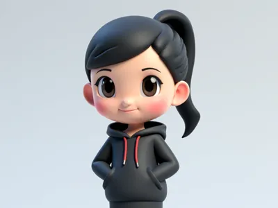 Cartoon Little Girl