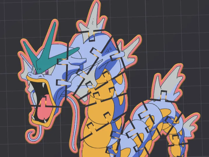 Flexi Gyrados Pokemon - 4 and 8 color models