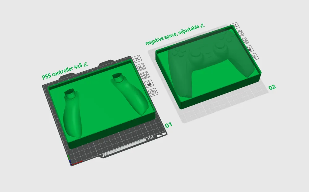 PS5 controller 4x3 bin for gridfinity. Adjustable - Free 3D Print Model ...