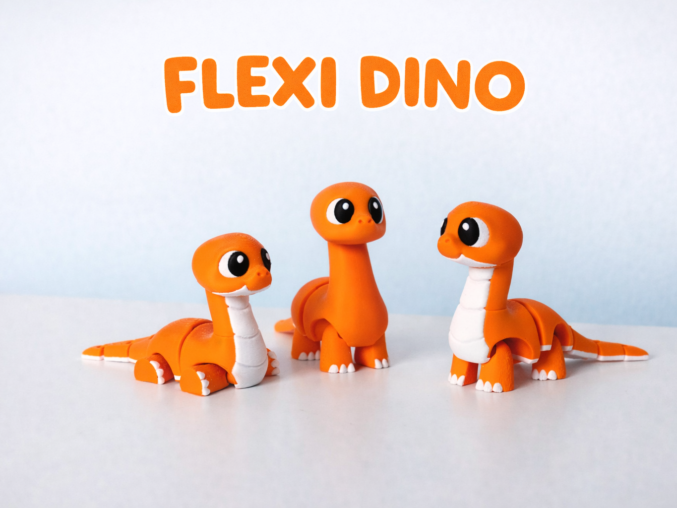 Cute Brontosaurus Dinosaur Flexi Dino Articulated