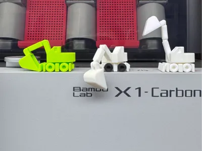 Mini excavator - print in place, no support :)