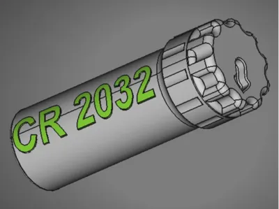 CR2032 battery case.3mf