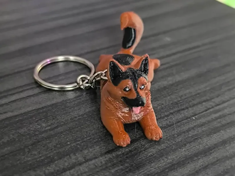 cute german shepherd keychain