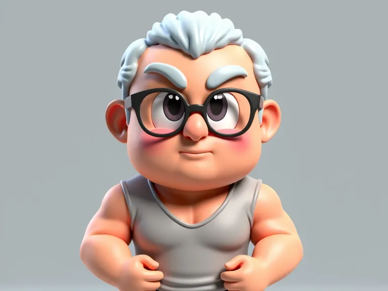 Grandpa, strong old man. AMS and one color.