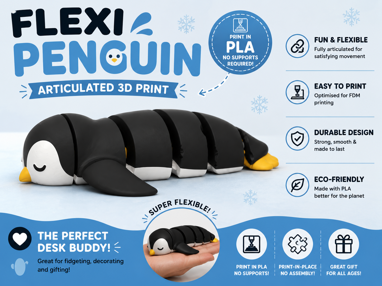 Flexi Penguin | Print-in-Place