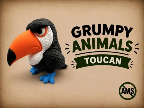 Accesorio para filamento: Grumpy Toucan — referencia de MakerWorld