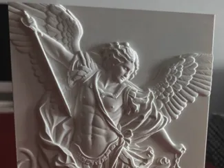 Monolithic Diptych St. Michael Archangel Relief