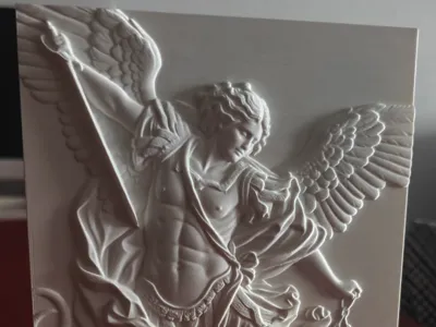 Monolithic Diptych St. Michael Archangel Relief