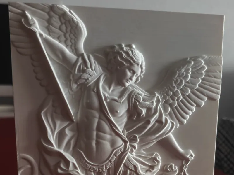 Monolithic Diptych St. Michael Archangel Relief