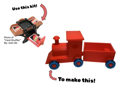 Train with wagon (Uses card shuffler kit)