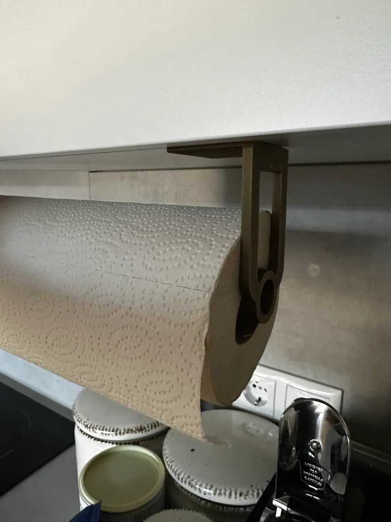 clamped hanging kitchen paper holder, 16mm board