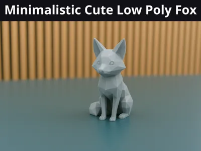 Minimalistic Cute Low Poly Fox