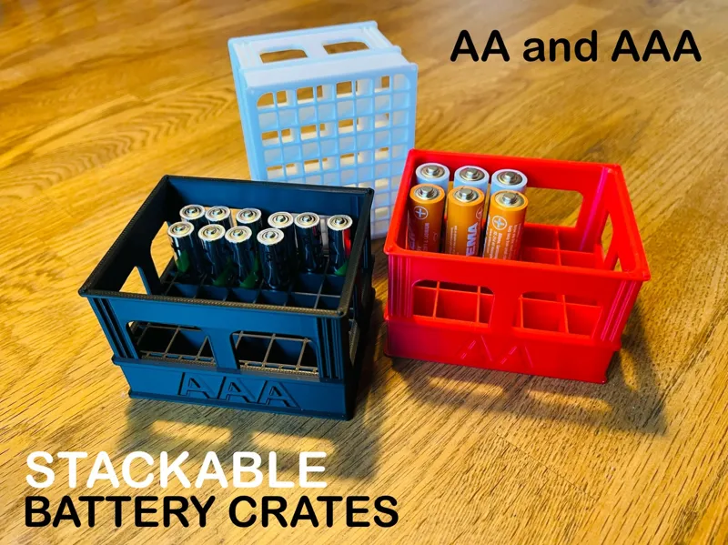 Stackable Battery Crates (AA and AAA)