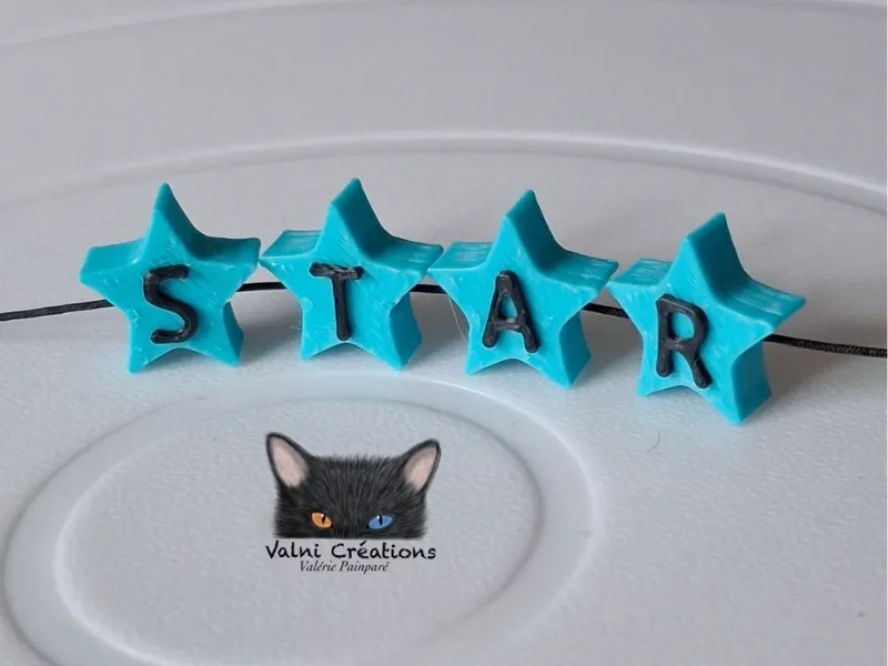 Stars beads, alphabet bead, letter beads, 26letter