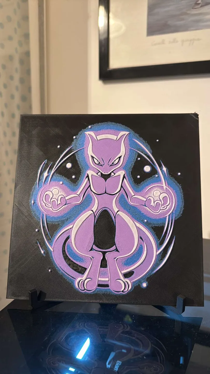 Mewtwo Hueforge - Free 3D Print Model - MakerWorld