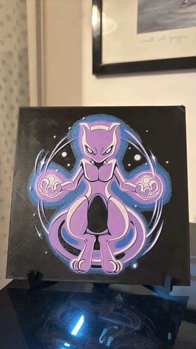 Mewtwo Hueforge - Free 3D Print Model - MakerWorld