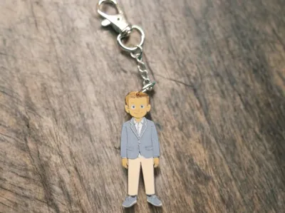 Communion boy keychain, light suit