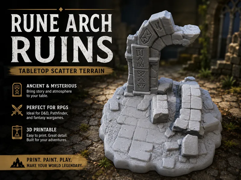Zerstörter Runenbogen – Fantasy Scatter Terrain