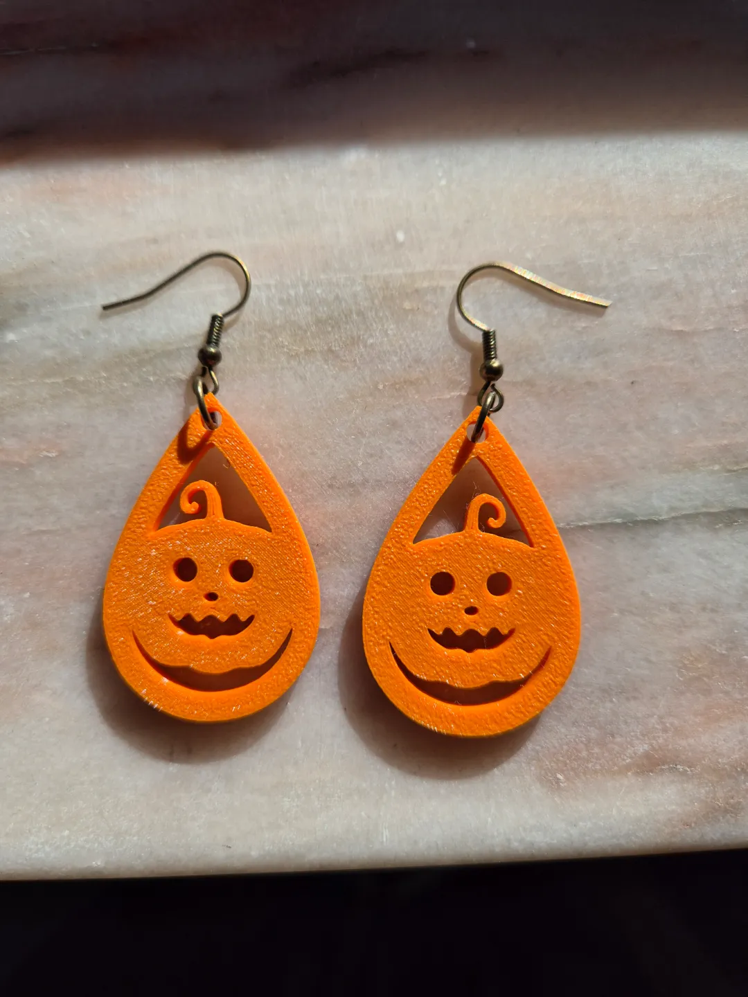 Halloween Pumpkin Tear Drop Earrings view 2