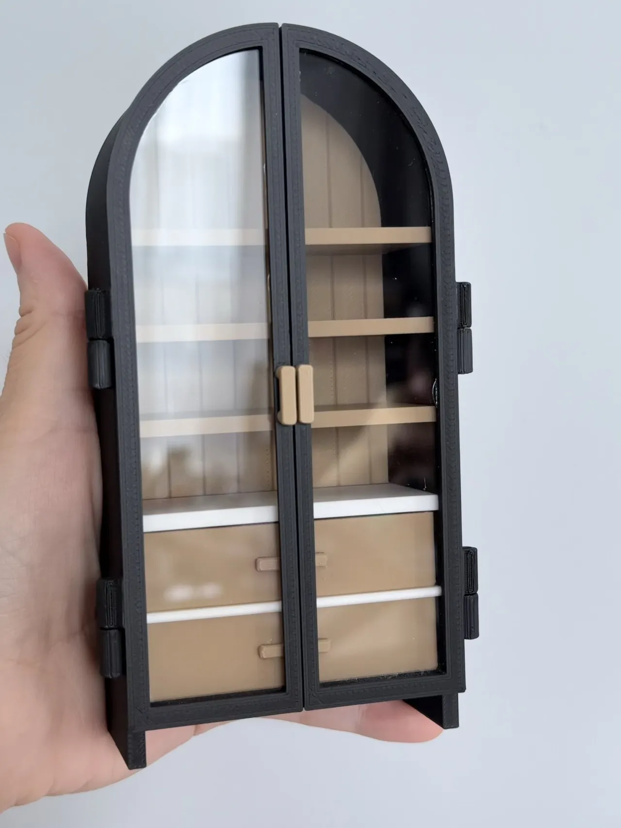 Miniature Arch Door Display Cabinet – 1:12 Scale view 2