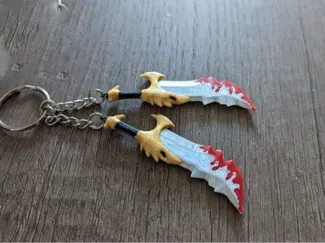 blades of chaos keychains multicolour god-of-war