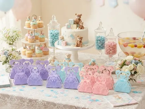 Caja o estuche: Elegant Teddy Bear Bombonnières / Favor Boxes — referencia de MakerWorld