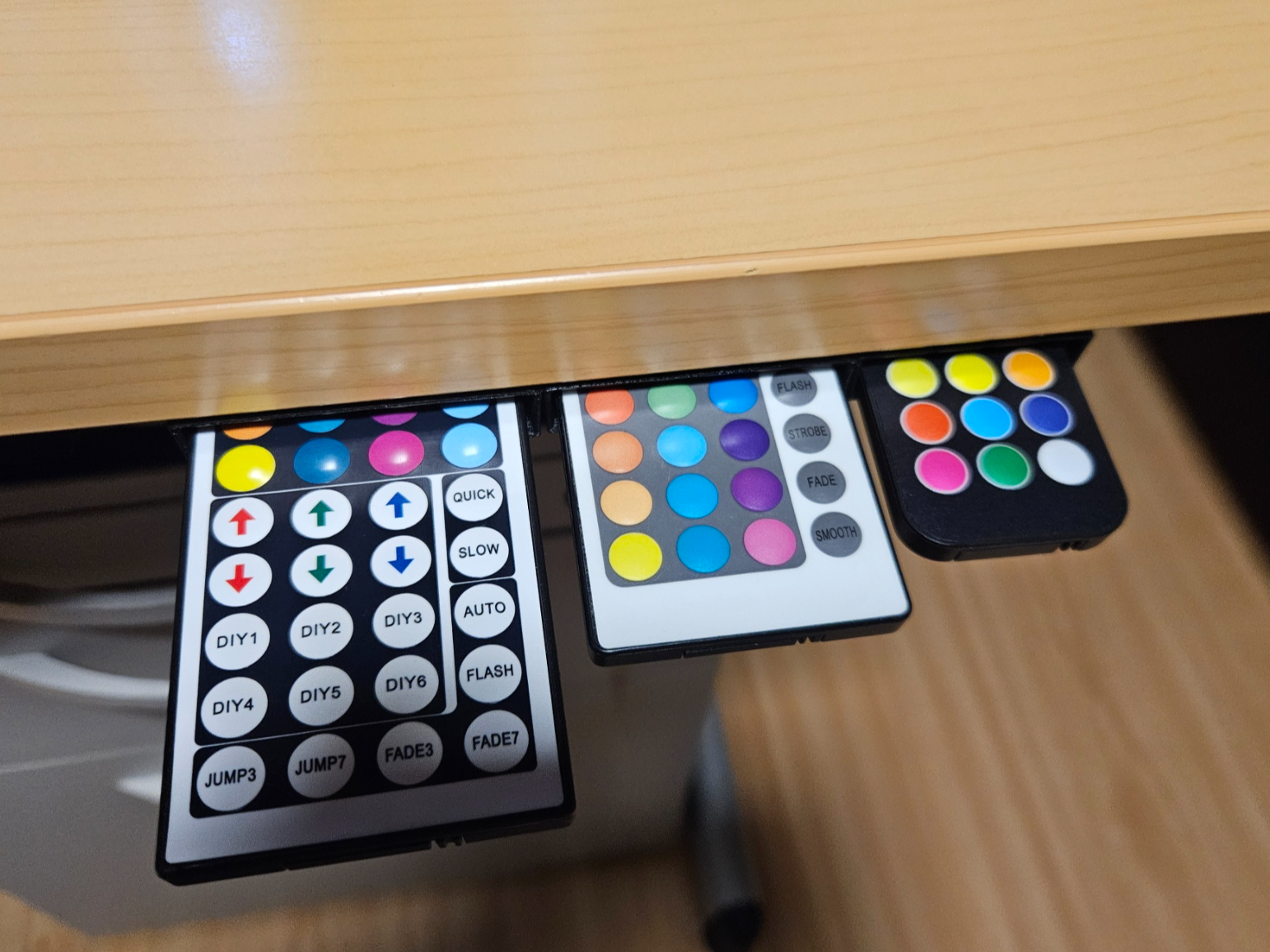 Under-Desk LED Remote Controller Holder