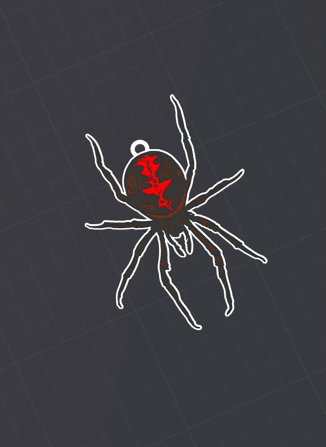 Australian Black Widow Spider Keychain & Earrings view 2