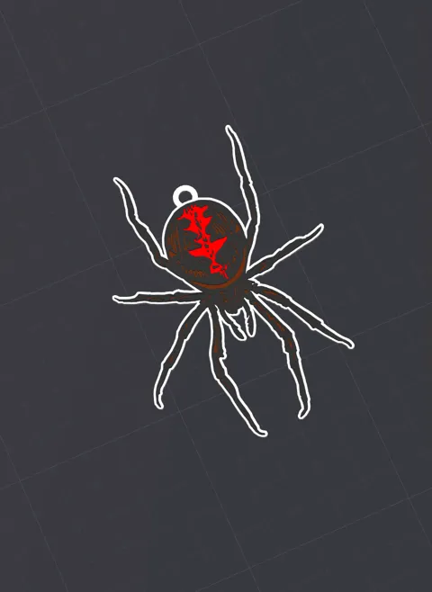 Australian Black Widow Spider Keychain & Earrings view 2