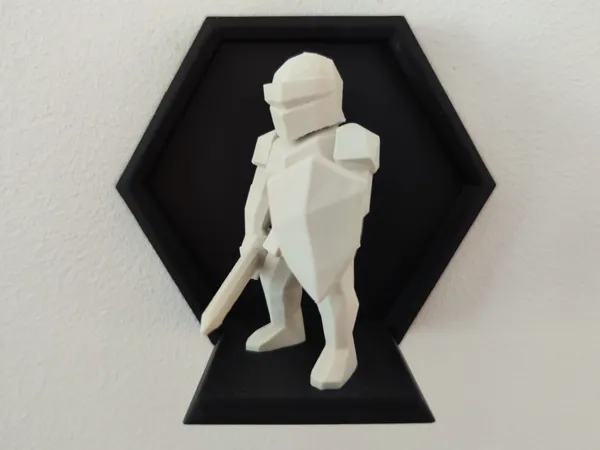 Figurine chevalier low poly à l'épée